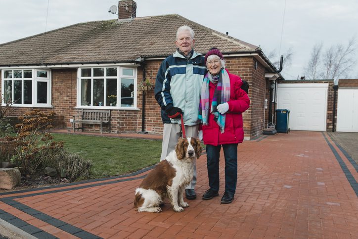 Portrait of a Senior Couple and Their Dog